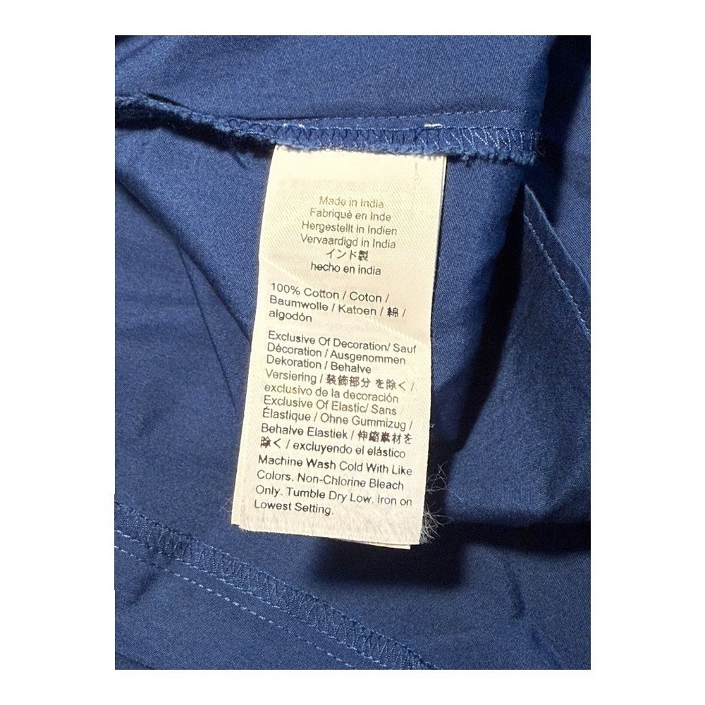 Madewell The Melody Scoopback Smocked Midi Dress Indigo Blue Moon Sleeveless XL - Picture 6 of 7